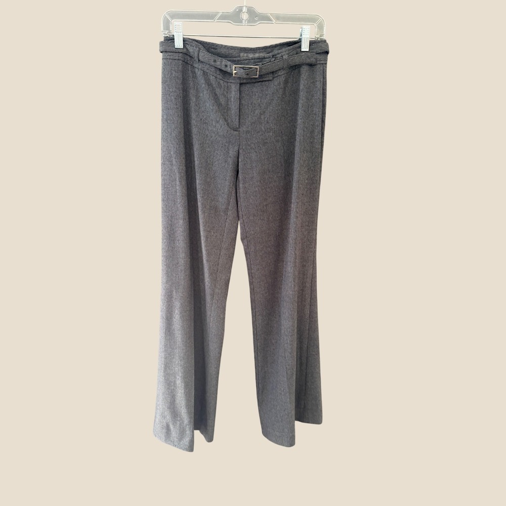 Apt. 9 Y2k Ava Grey Micro Check Belted Straight Leg Dress Pants Womens Size 4